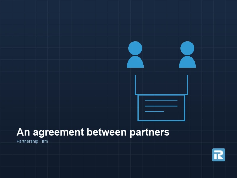 Two partners joined by lines running down to a signed deed between them, and no liability shield
